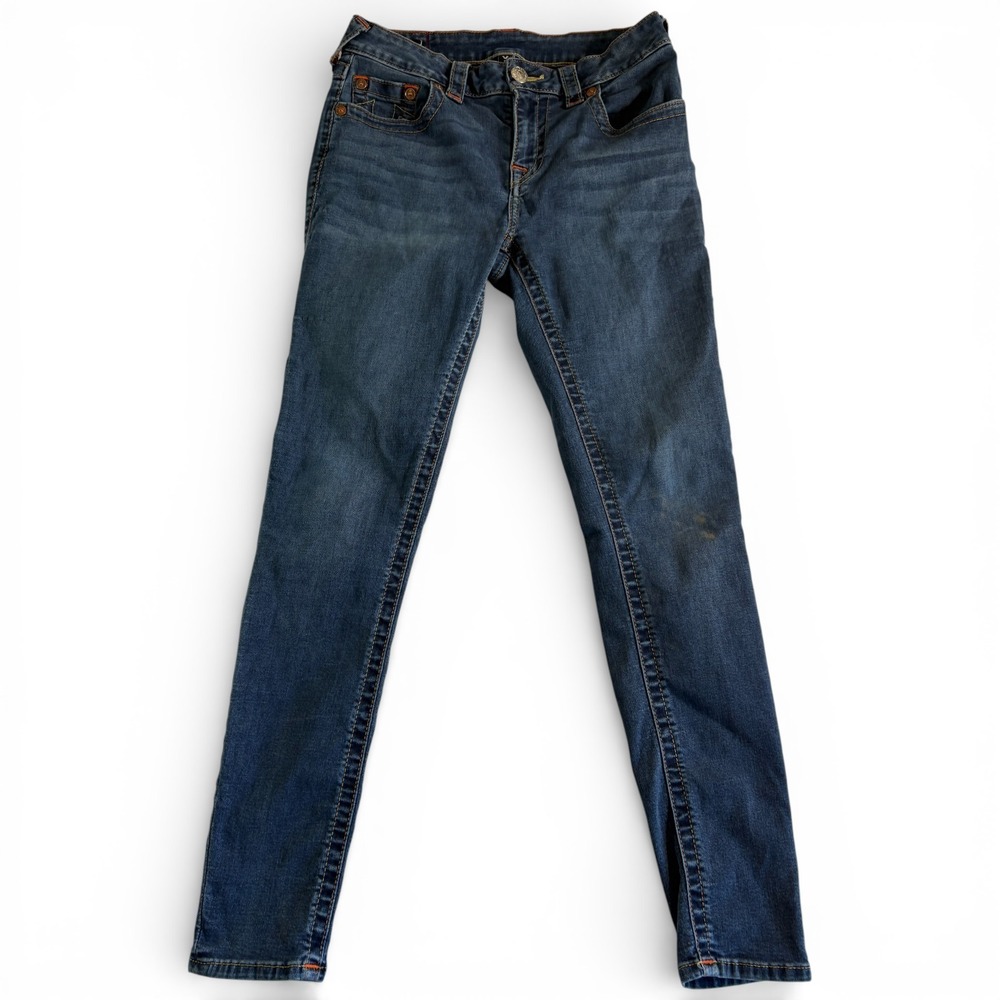 True Religion Jennie Super Skinny Jeans Womens 29 Blue Denim Mid Rise Curvy Fit